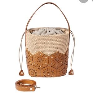 Mirta Giulia 6030 Brown Raffia Bucket Bag